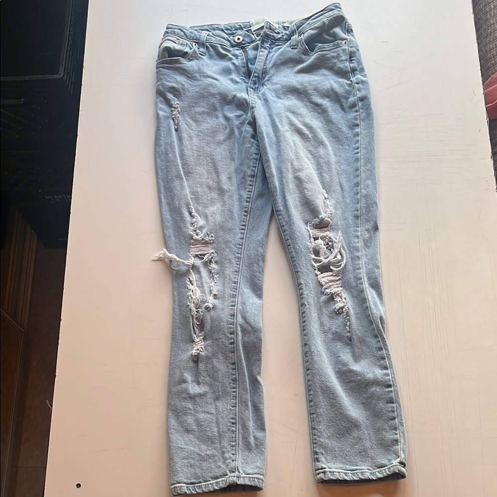 Light Blue Distressed Women's Jeans